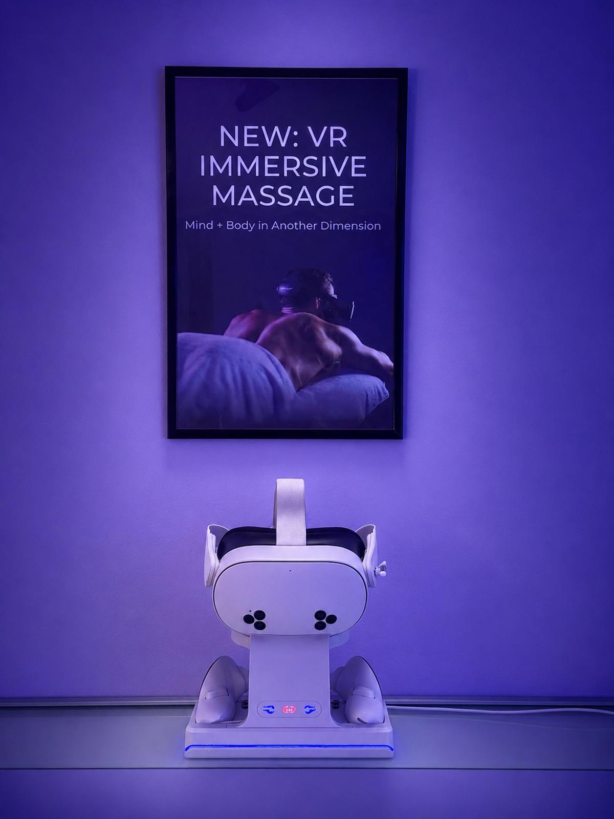 Immersive VR relaxation massage for men in Vancouver at Damon Spa Studio for Men located in West End near Davie Village and English Bay.