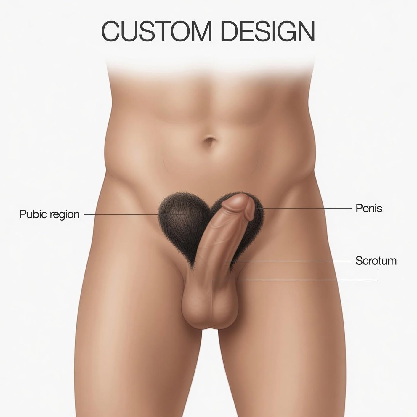 Custom design illustration for men's waxing style at Damon Spa Studio For Men in Vancouver